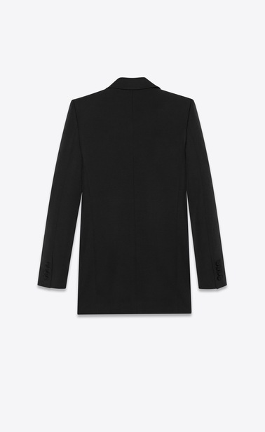 Tuxedo blazer in Saint Laurent grain de poudre with passementerie buttons